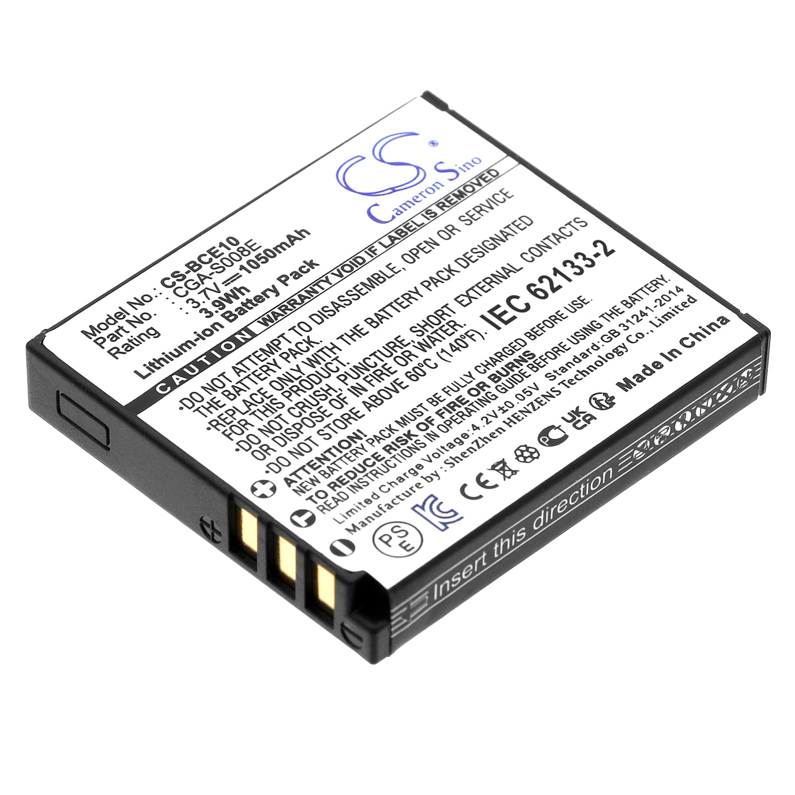 Batteri till Panasonic som ersätter CGA-S008 mfl