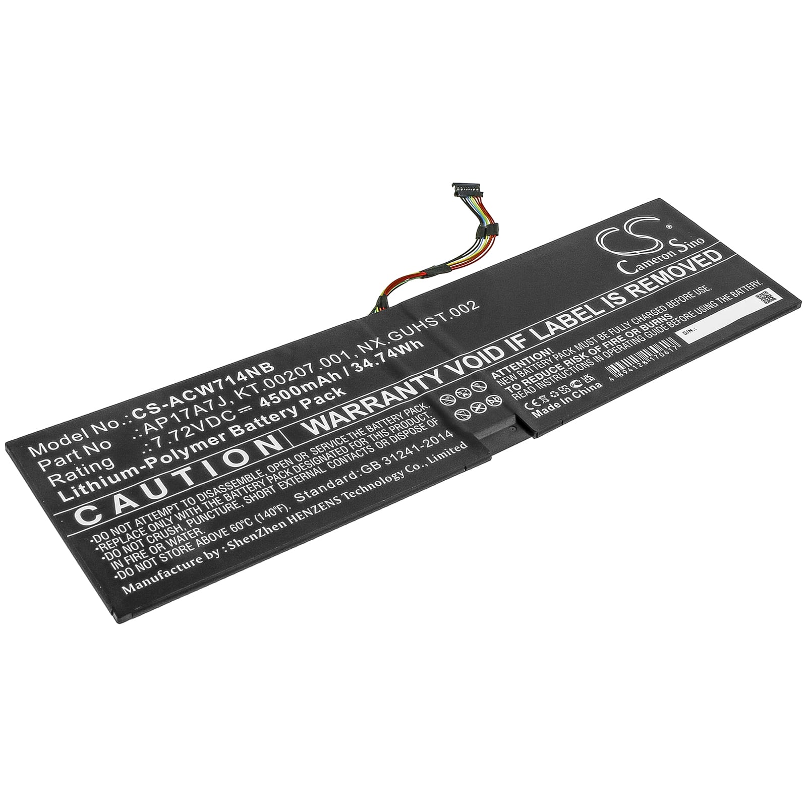 Batteri till Acer Swift 7 mfl - 4.500 mAh