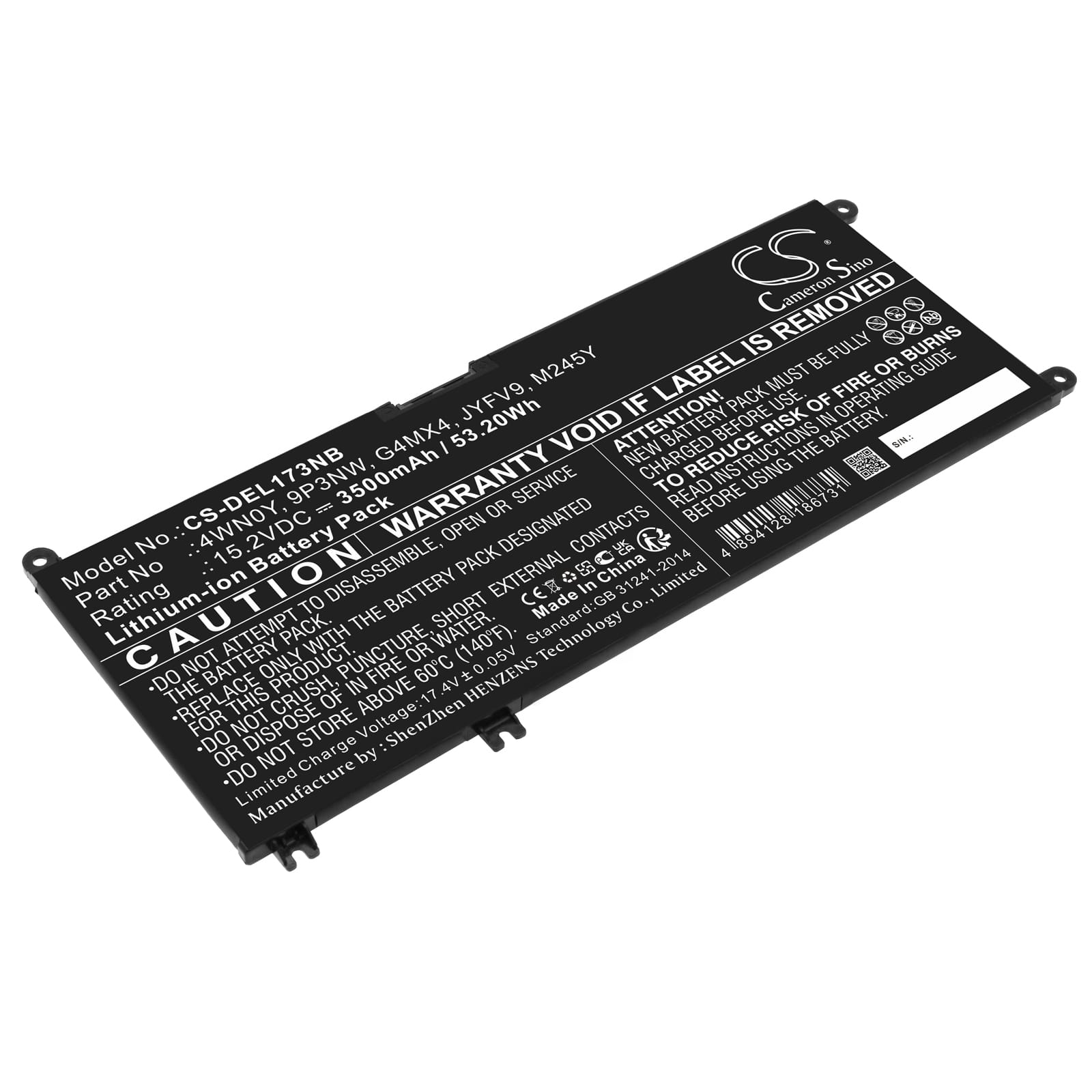 Batteri till Dell Inspiron 13 7577 mfl - 3.500 mAh