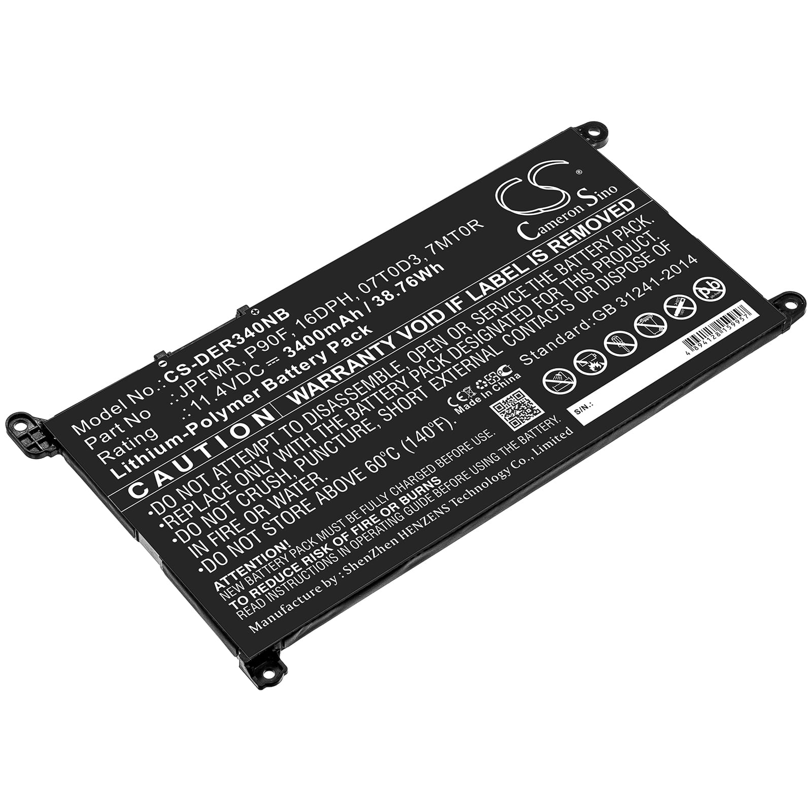 Batteri till Dell Chromebook 3400 mfl - 3.400 mAh