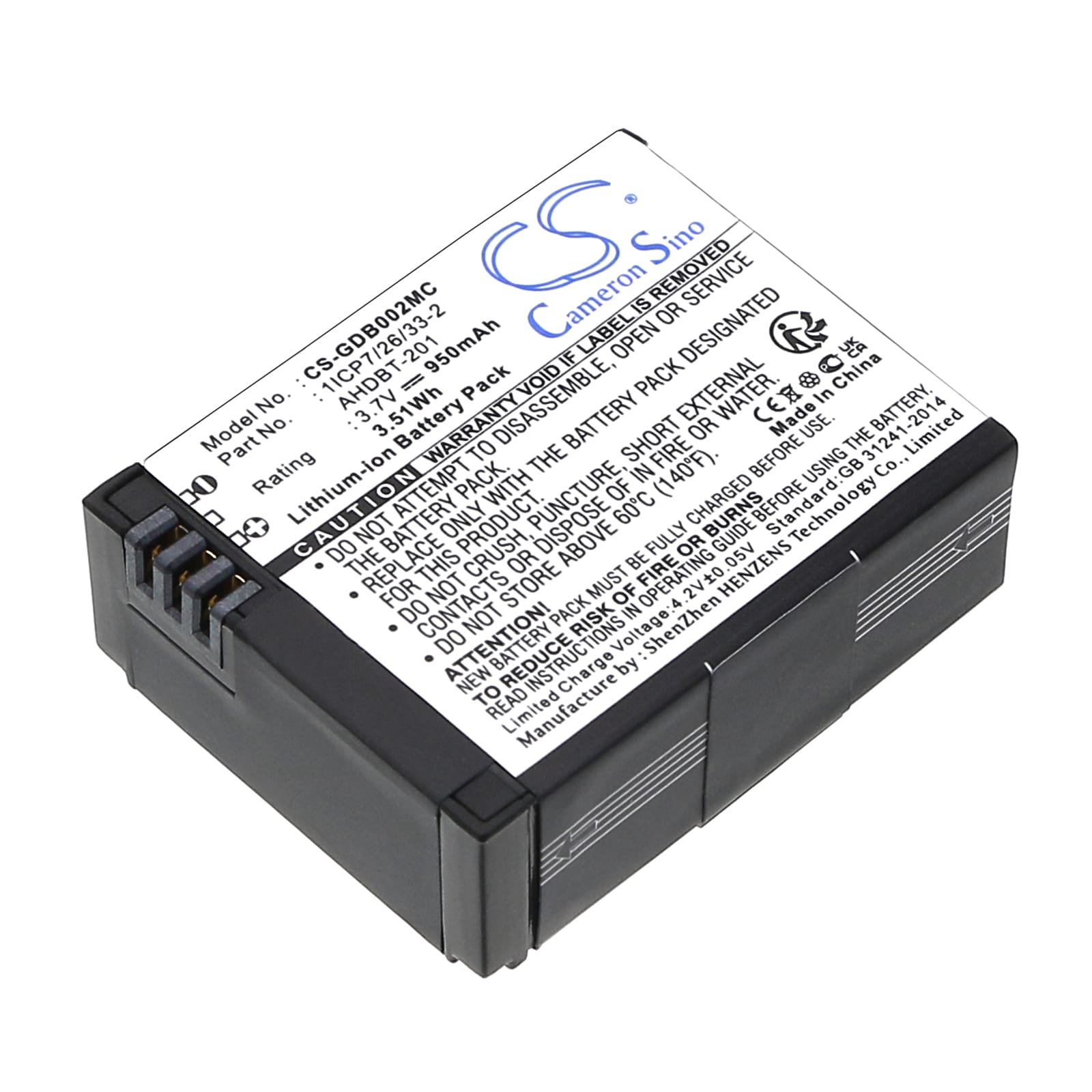 Batteri till GoPro Hero 3 mfl