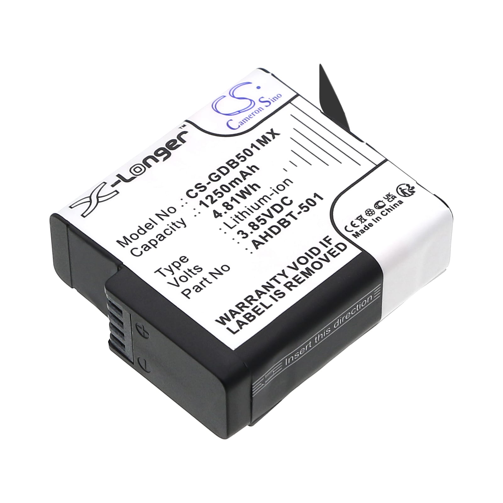 Batteri till GoPro Hero 5 mfl - 1.250 mAh