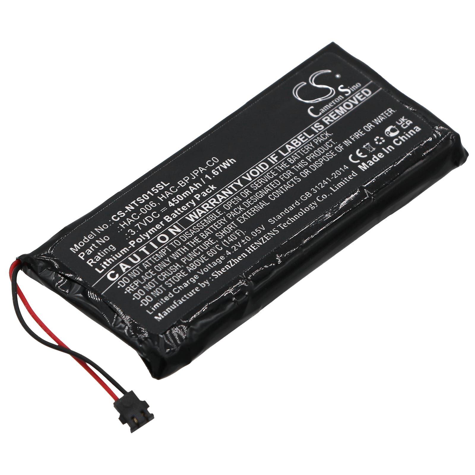 Batteri till Nintendo Switch Controller - 450 mAh