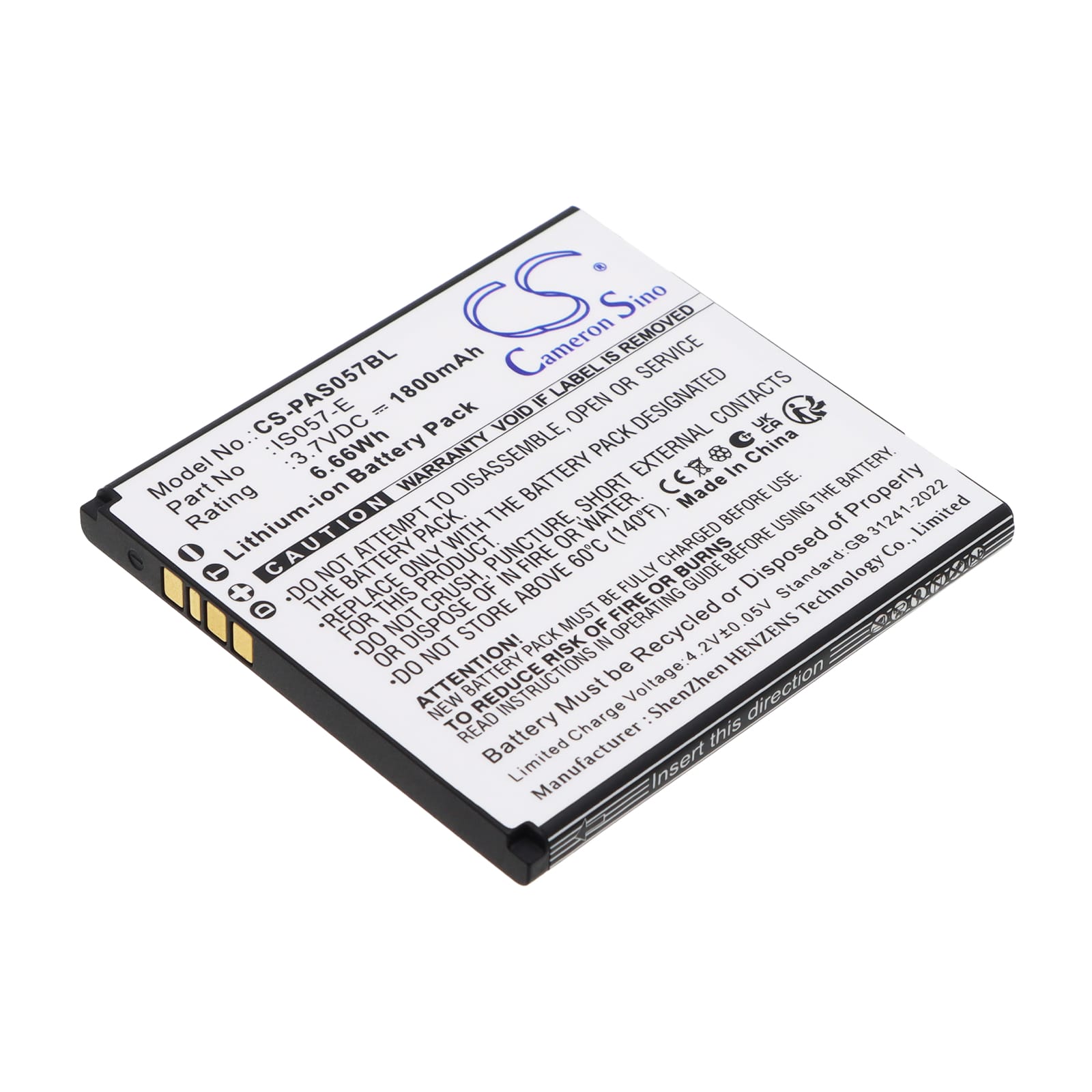 Batteri till Pax IS057-E - 1.800 mAh